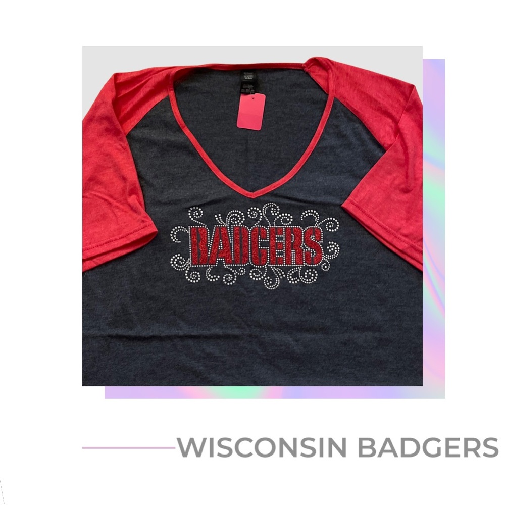 Women’s Bedazzled Wisconsin Badgers Tee